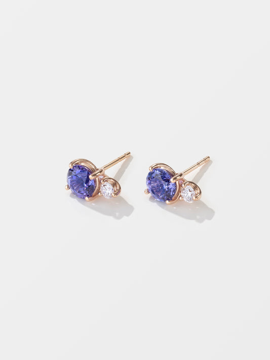 Juliette Kor Jewelry Fay earrings with tanzanites and diamonds 